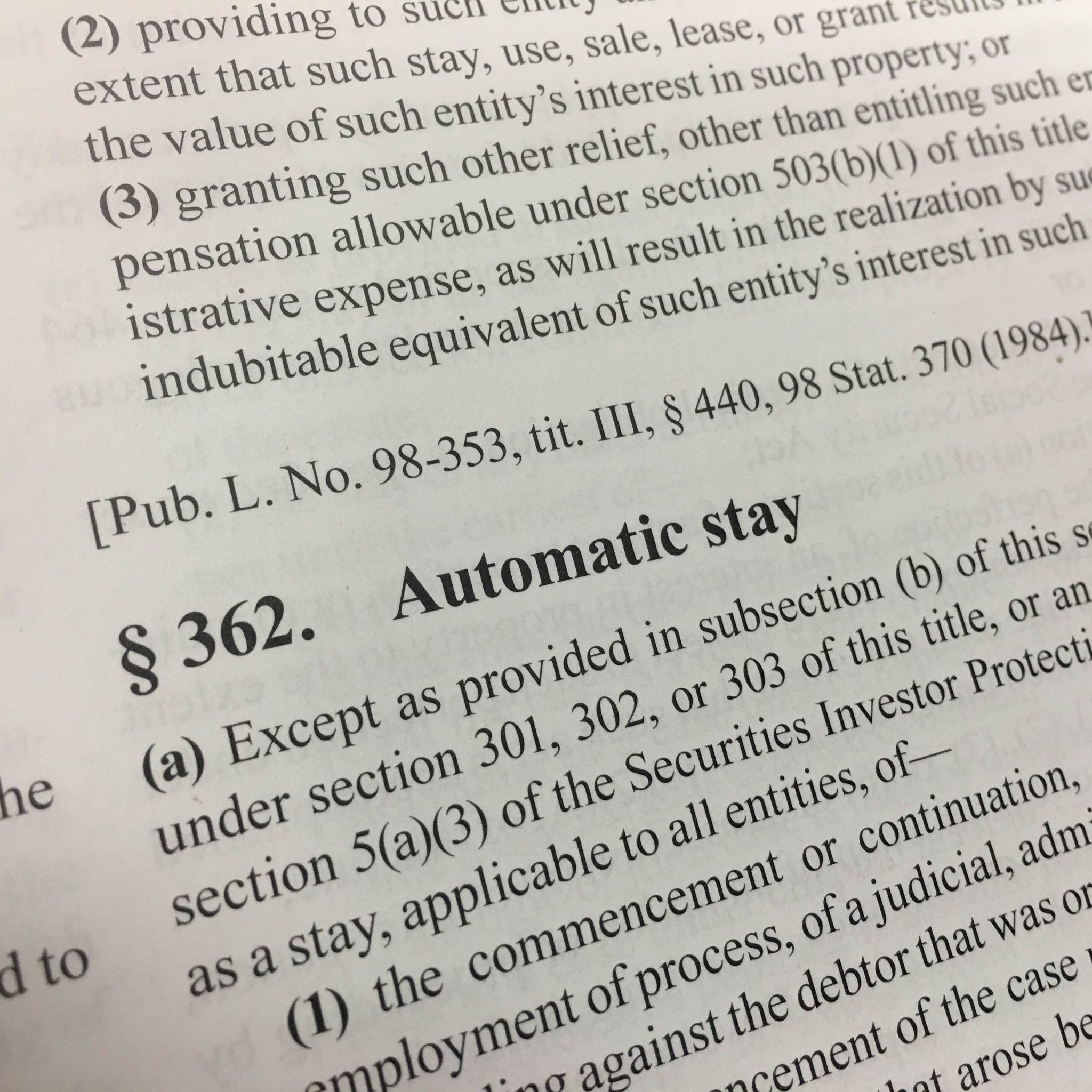 An open book displaying a bankruptcy number.