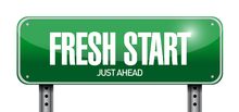 Fresh start sign vector - bankruptcy